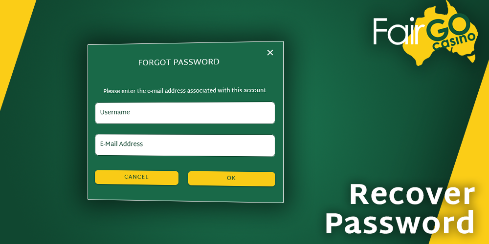 how to forget your password at Fair GO Casino