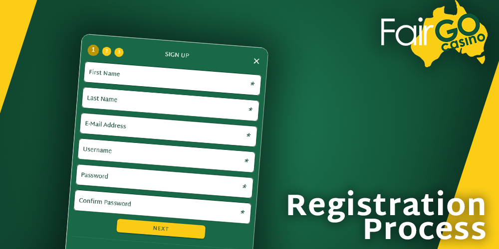 step-by-step instructions on how to register at Fair GO Casino