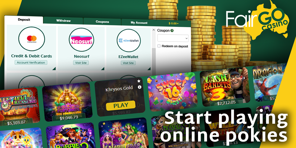 Instructions on how to start playing at Australian Fair GO Casino for real money