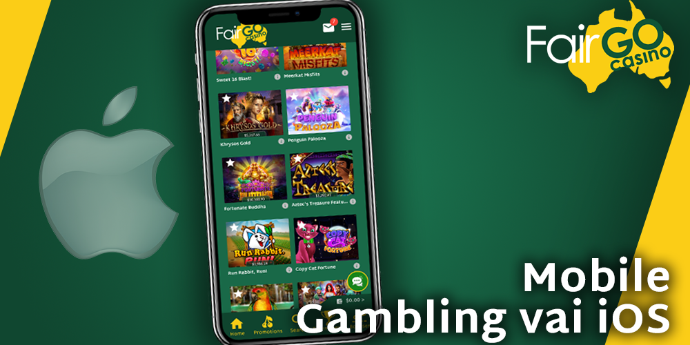 start playing pokies at Fair GO Casino through iOS device