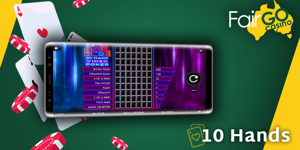 10 Hands video poker at Fair GO Casino