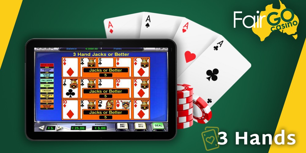 3 Hands video poker at Fair GO Casino