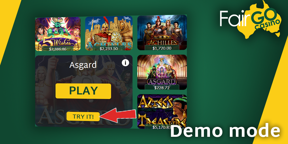 How to play Fair GO casino games in demo mode