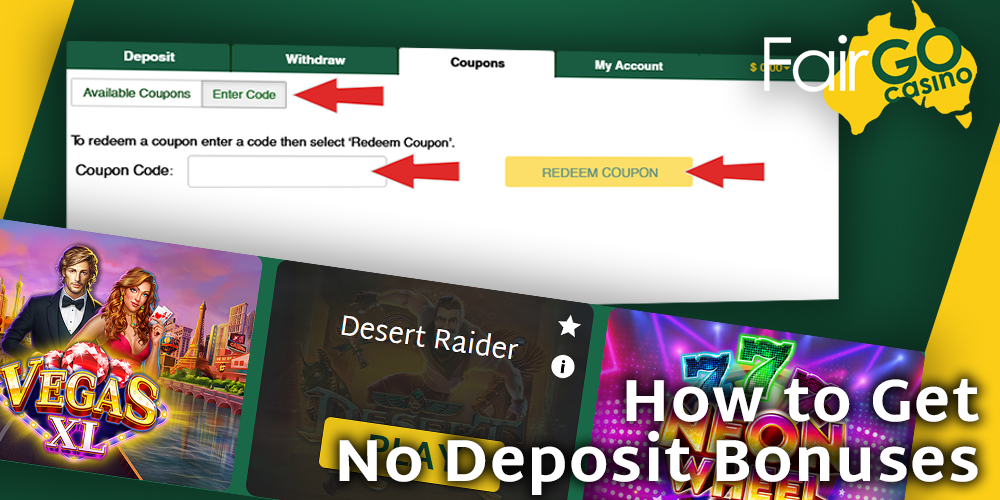 Step-by-step instructions on how to get No Deposit Bonus at Fair Go Casino