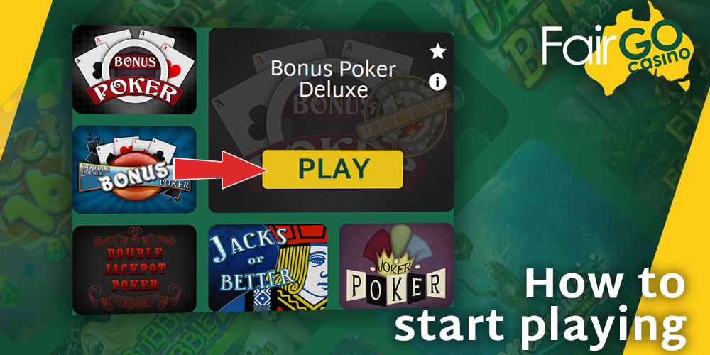 Instruction on how to start playing Fair Go casino games for real money
