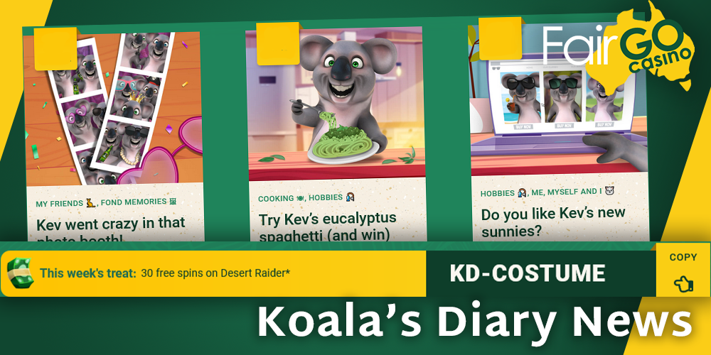 Koala’s Diary News at Fair GO casino - get code every week