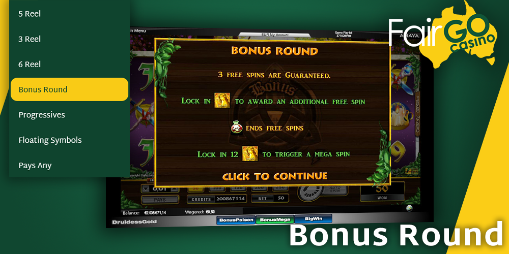 Bonus Round category at Fair GO Casino