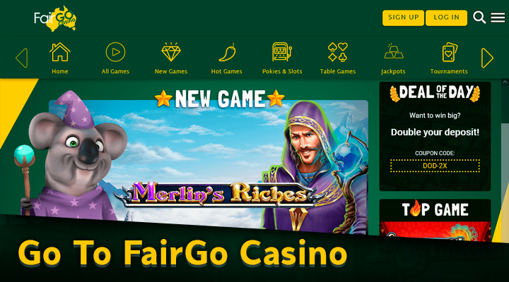 How to get bonuses at Fair Go Casino - Visit the homepage