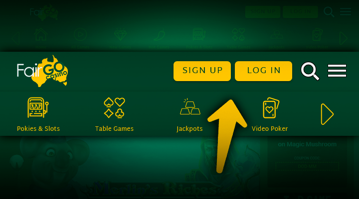Sign in to Fair Go Casino account to get cashback