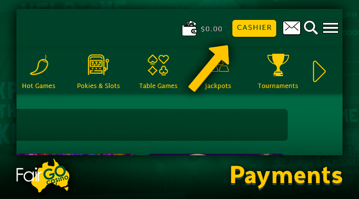 Deposit and activate bonus at Fair Go Casino to play pokies