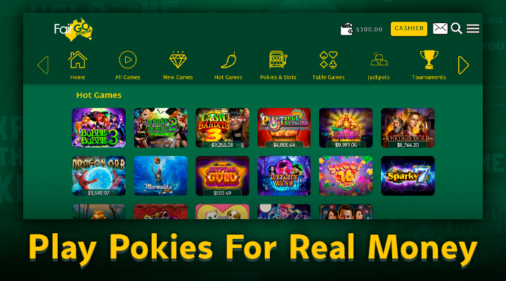 Playing slots on the site of Fair Go Casino for real money