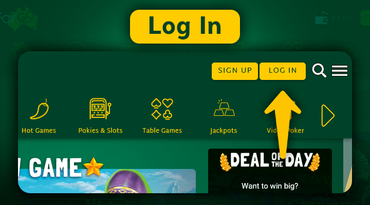 Authorization on the site Fair Go casino to start playing
