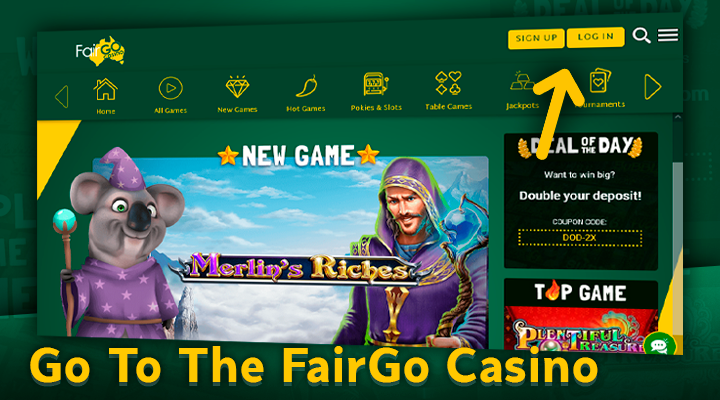 How to withdraw money from Fair Go Casino - visit the home page