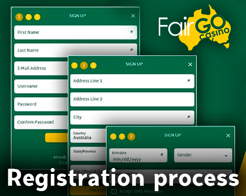 Step-by-step instructions on how to register a Fair GO casino account