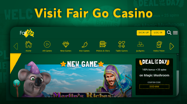 Visiting the Fair Go Casino website to register a new account