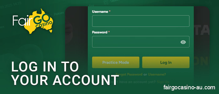 Log in to your personal Fair Go Casino account to activate the promo code