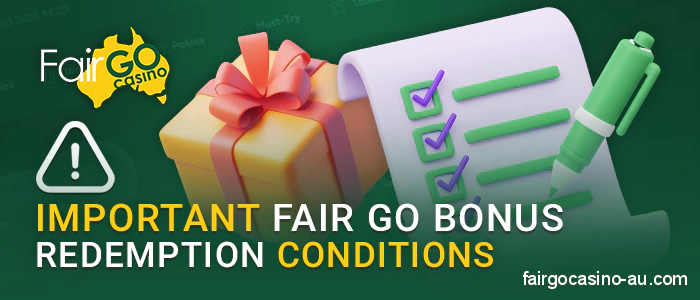 Conditions for activation of Fair Go Casino promo codes