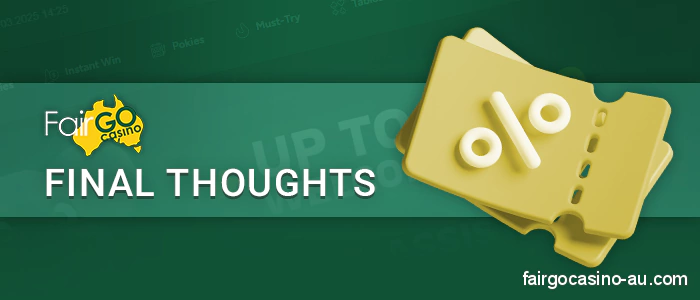 Fair Go Casino promo codes conclusions
