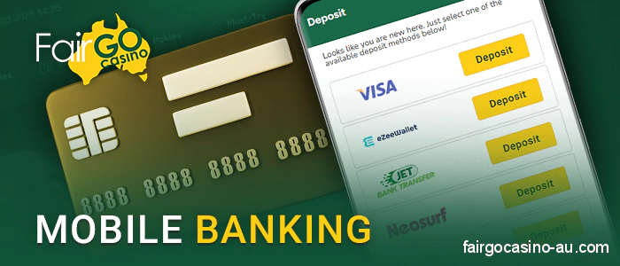 Payment systems in the Fair Go Casino app