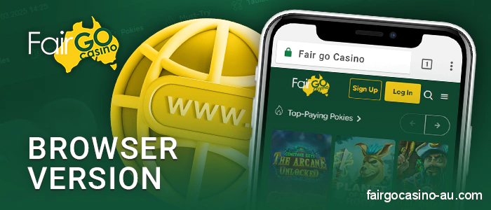 Use the browser version of Fair Go Casino