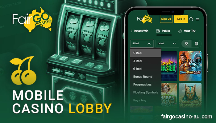 About the gaming lobby in the Fair Go Casino app