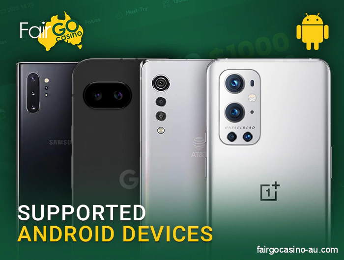 Matching android devices for Fair Go Casino app