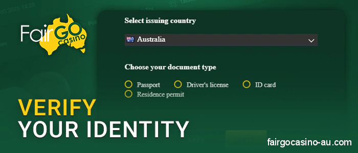 Confirm your identity to withdraw money at Fair Go Casino