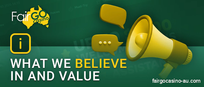 Principles of the Fair go casino team