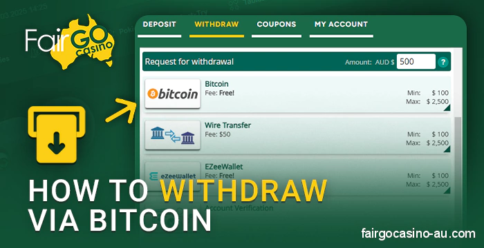 Get your winnings from Fair Go Casino to your Bitcoin wallet